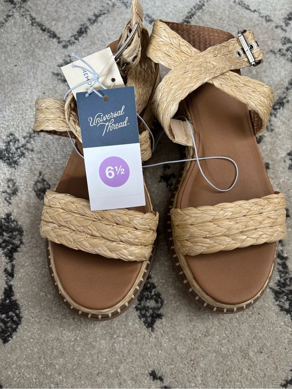 Universal Thread Natural Braided Platform Sandals